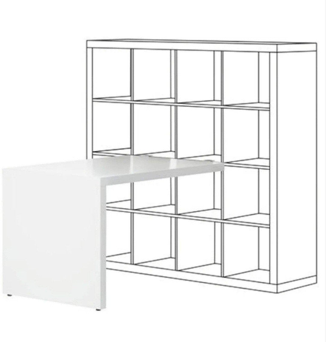 buro bureau wit voor aan kallax of Expedit vakkenkast, Ophalen, Gebruikt