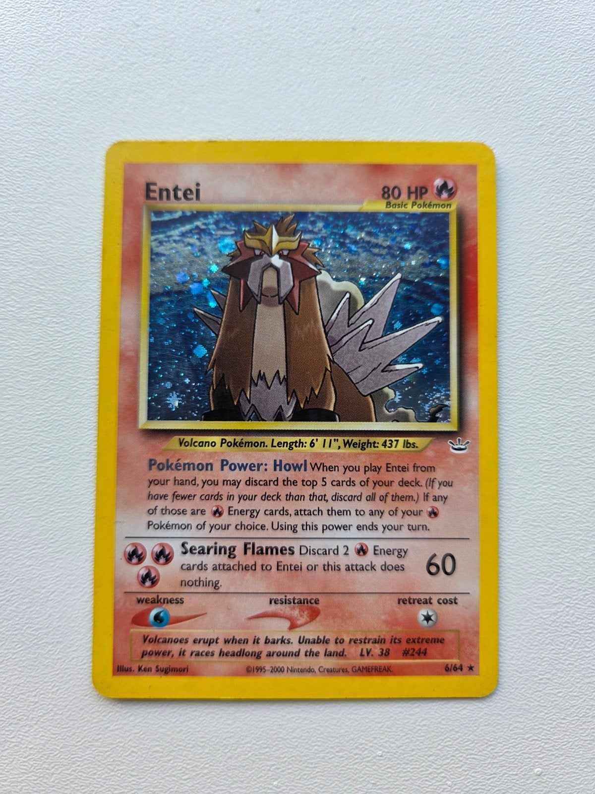 EXC / NM Entei 6/64 met Swirl! Neo Revelation 2001