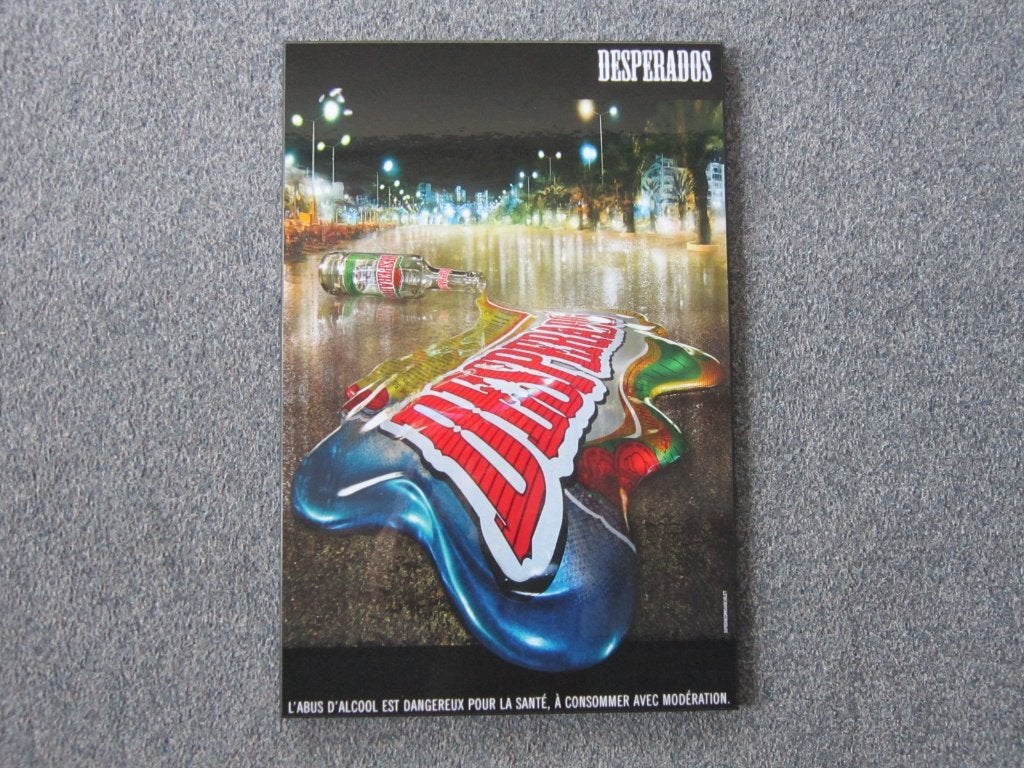 DESPERADOS BIER SCHILDERIJ, Verzamelen, Ophalen, Zo goed als nieuw, Reclamebord, Plaat of Schild, Overige merken