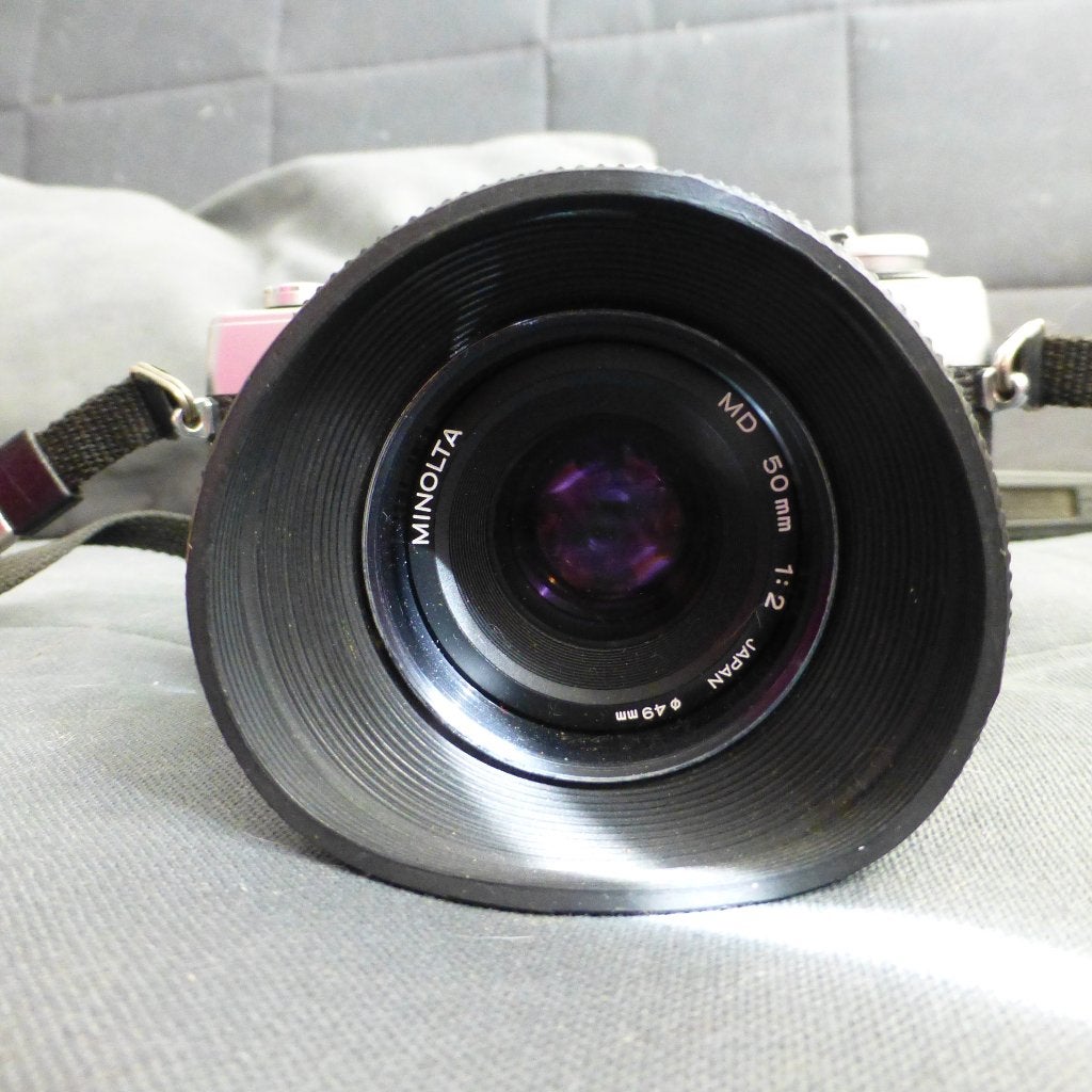 Minolta XG 1 camera met zonnekap, Ophalen of Verzenden, Gebruikt, Spiegelreflex, Minolta