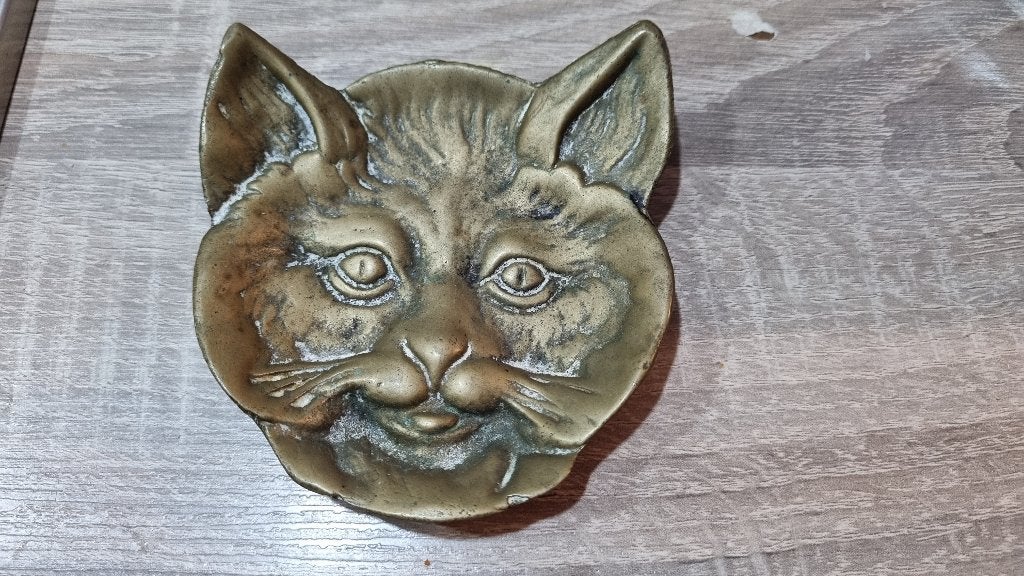 Prachtige Vintage Koperen Asbak / Schaaltje Kat Poes Koper, Verzenden, Koper