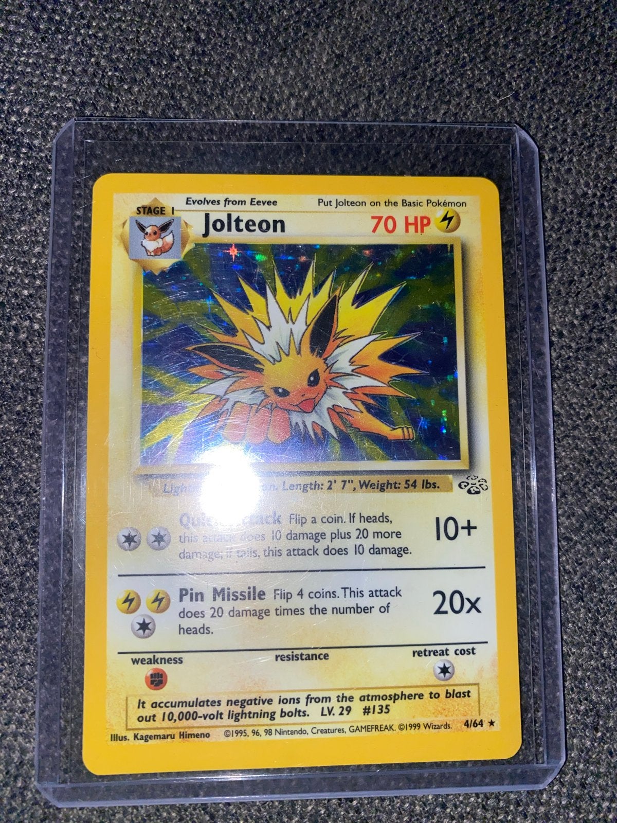 Jolteon Holo 4/64 Jungle Set Pokémon NM-MT!, Ophalen of Verzenden, Zo goed als nieuw, Losse kaart, Foil