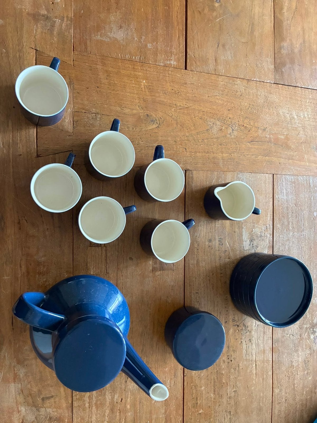 Melitta Germany Servies - Vintage Blauw Koffie/Theeservies, Gebruikt, Overige merken, Keramiek, Vintage
