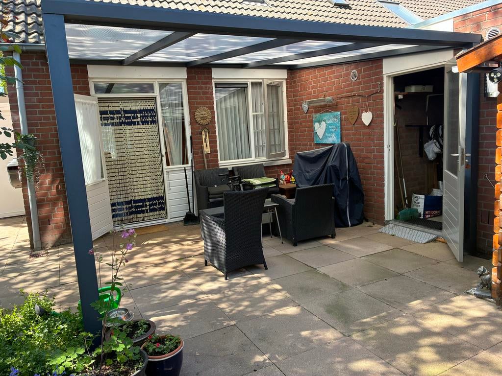 Aluminium terrasoverkapping 4x polycarbonaat platen met verl, Tuin en Terras, Overkappingen, Ophalen, Gebruikt, Veranda