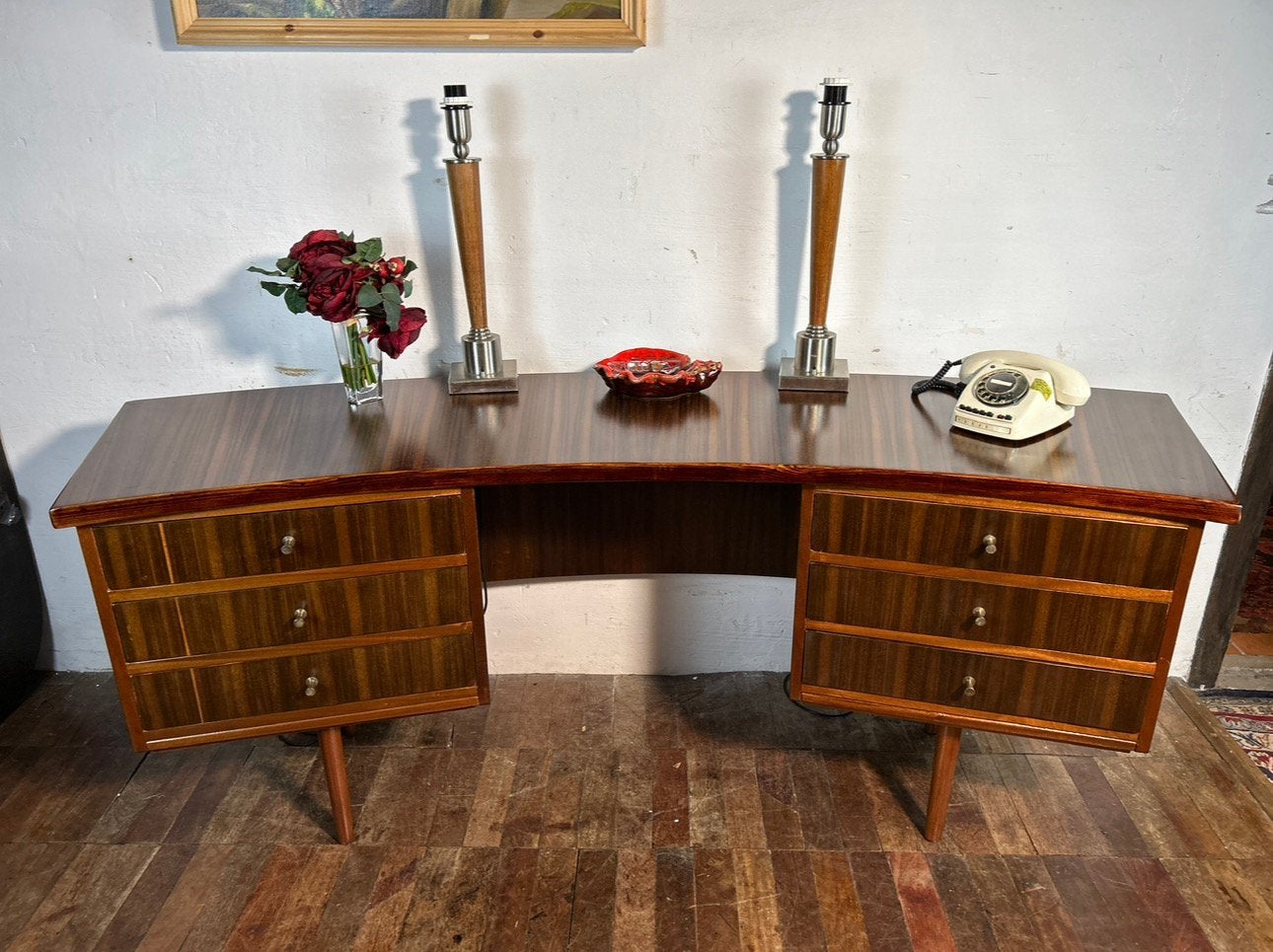 Gratis verzending!Midcenturyretrovintagebureaunoten1950-1960, Huis en Inrichting, Bureaus, Gebruikt, 51 cm, Secretaire, Ophalen of Verzenden