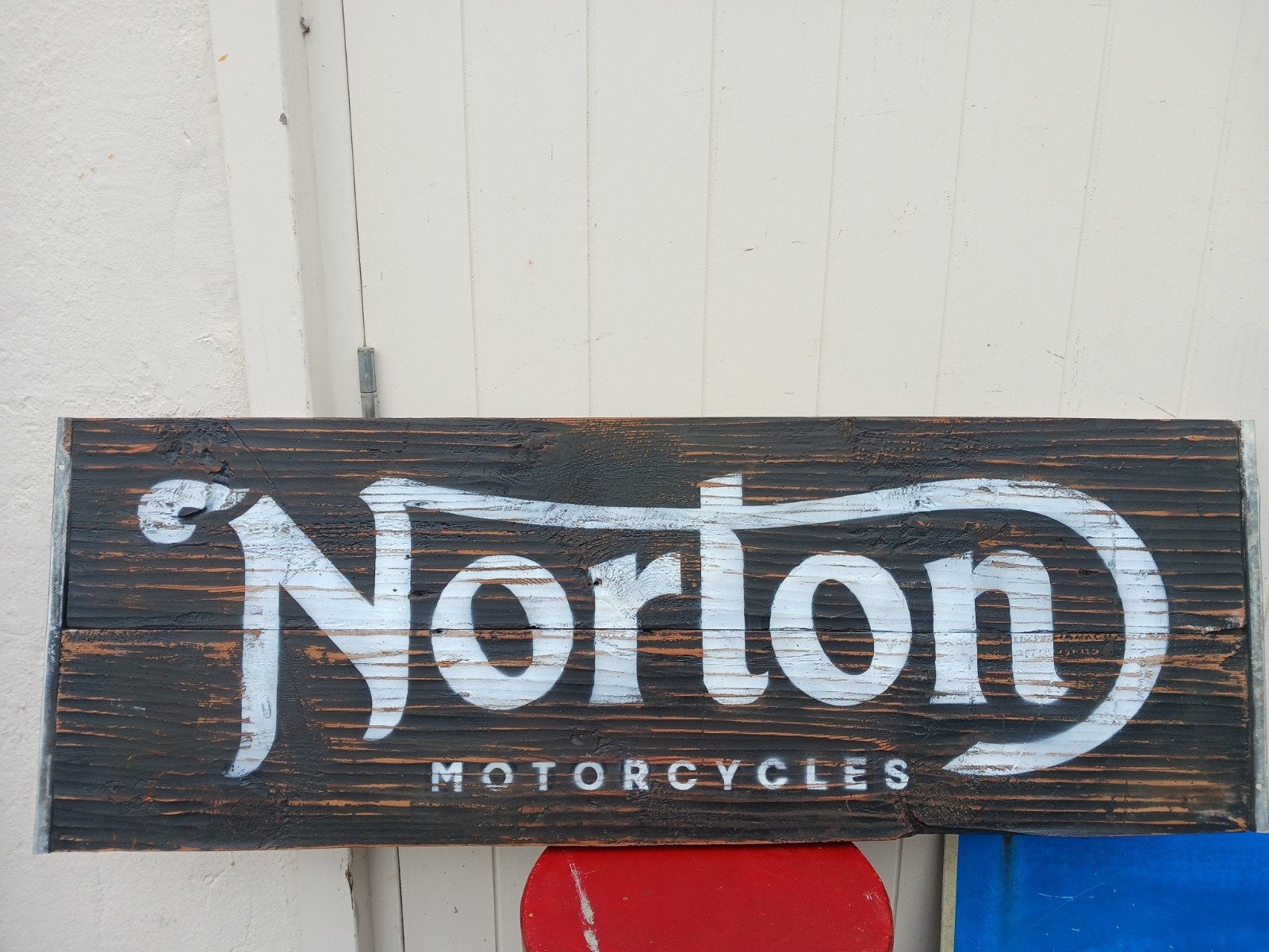 Norton motocycles reclamebord, Norton, Reclamebord, Gebruikt, England