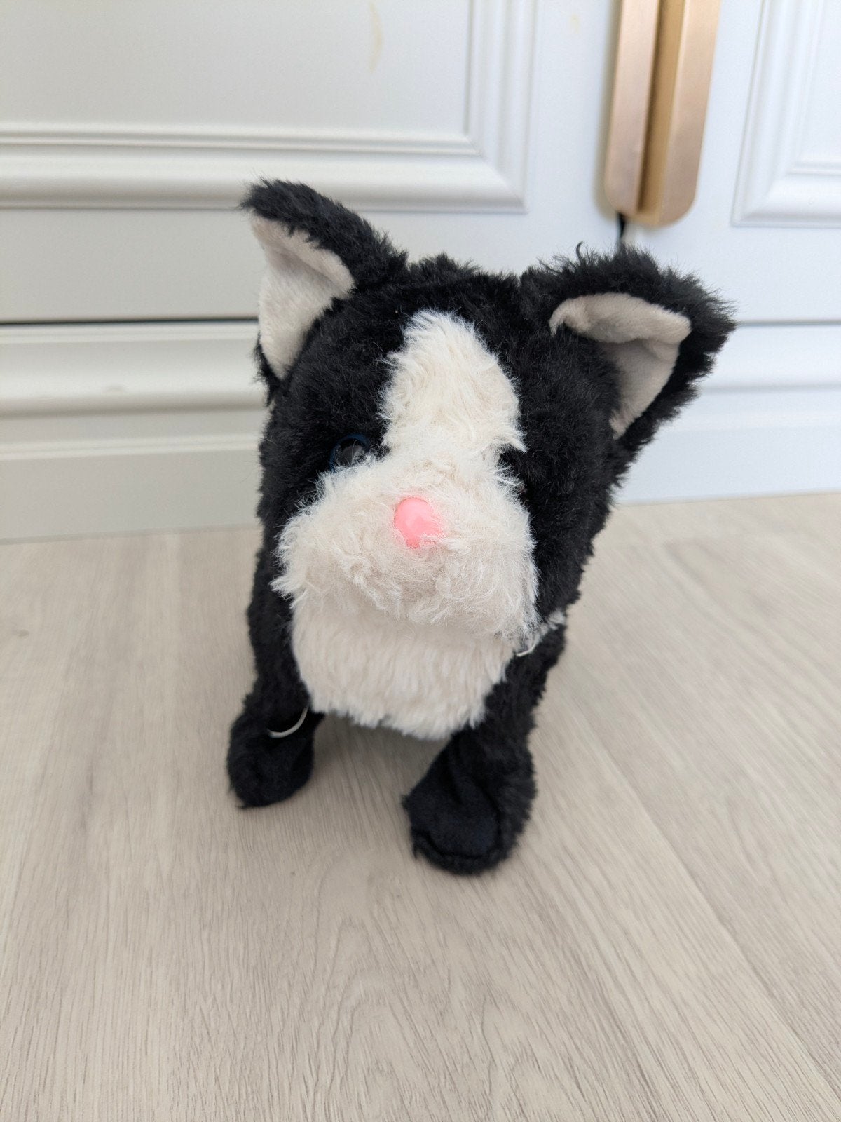 Interactieve Zwarte Kat Knuffel - Loopt en Miauwt, Ophalen of Verzenden, Zwart, Kat, Interactief