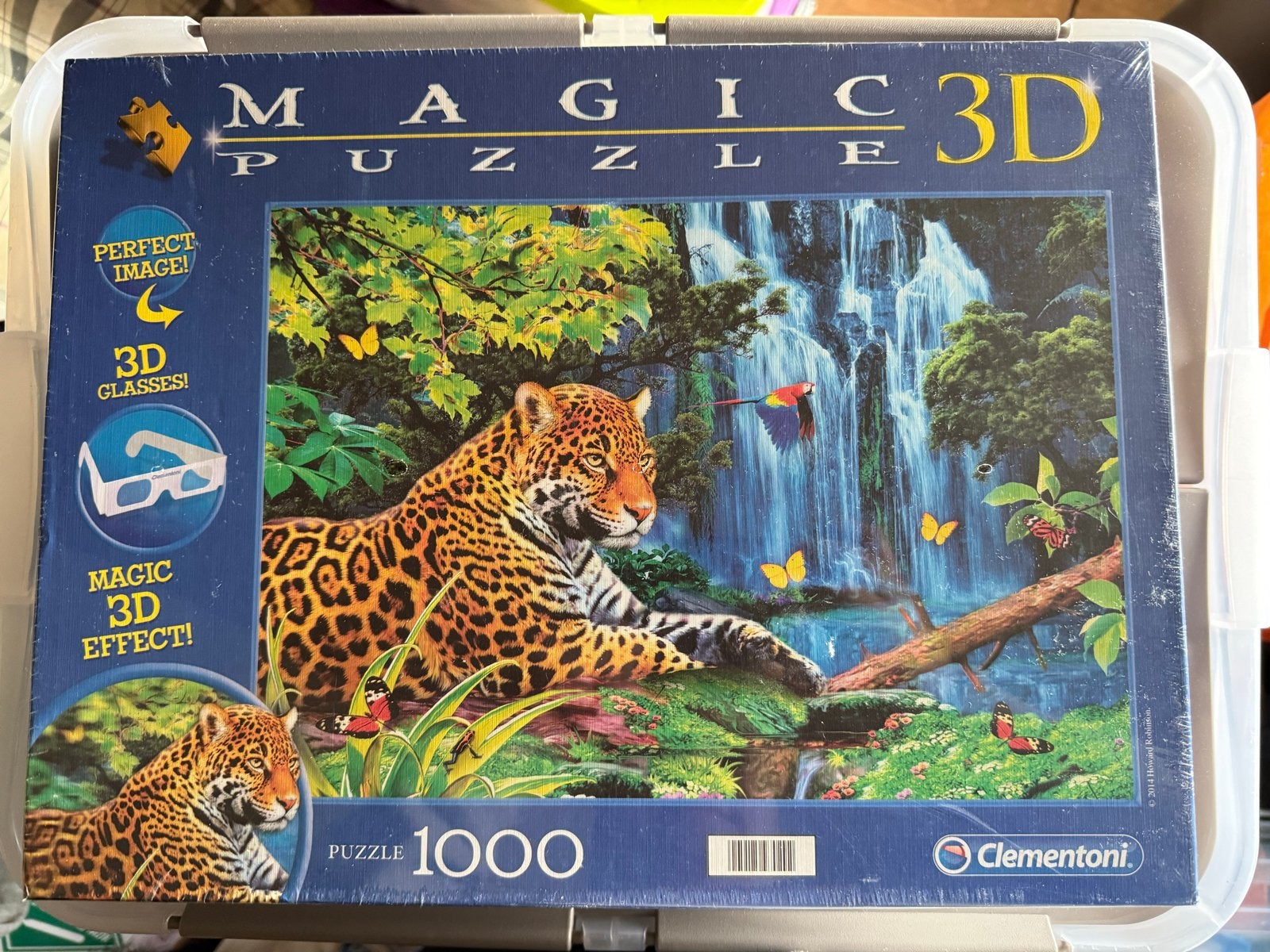 Clementoni Magic 3D Puzzel 1000 stukjes - Jaguar, Ophalen of Verzenden, 500 t/m 1500 stukjes, Nieuw, Legpuzzel