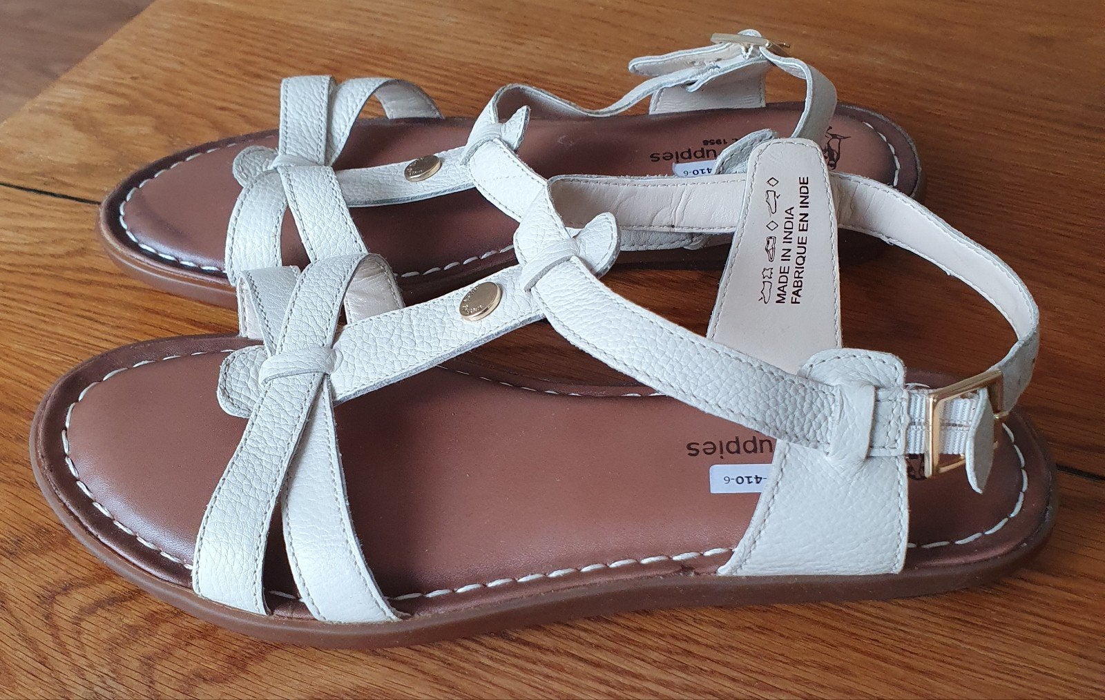 Hush Puppies sandalen beige leer maat 41, Beige, Zo goed als nieuw, Hush Puppies, Sandalen of Muiltjes
