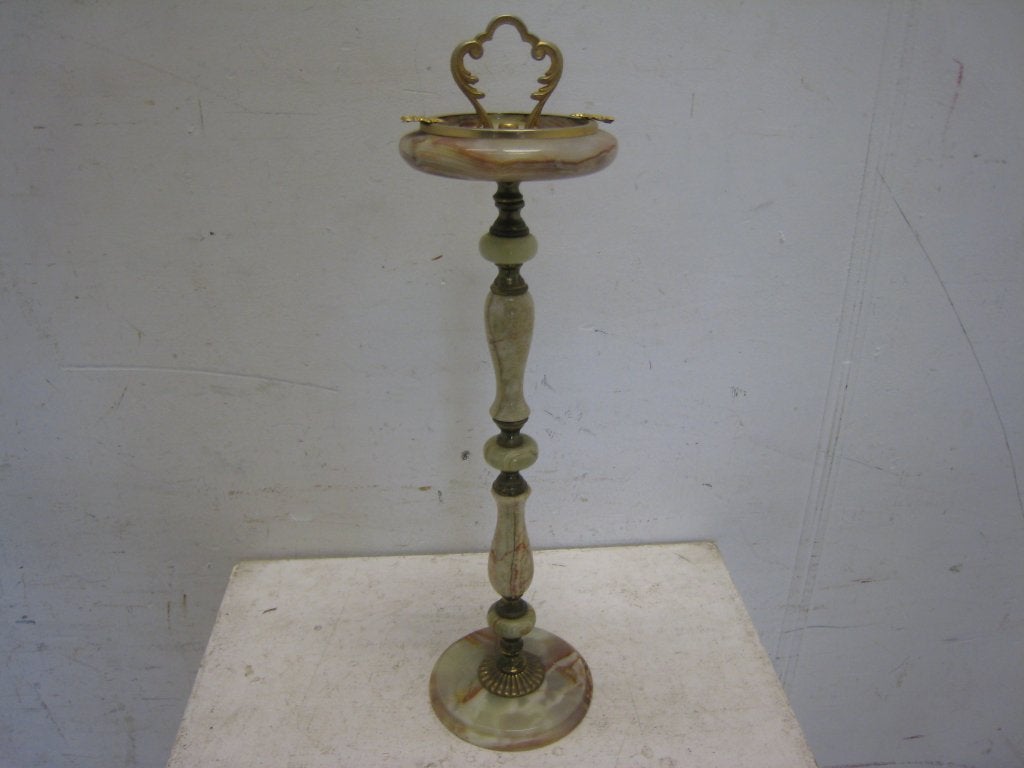 Vintage staande asbak in onyx, Niet ingevuld, Gebruikt, Niet ingevuld, Niet ingevuld