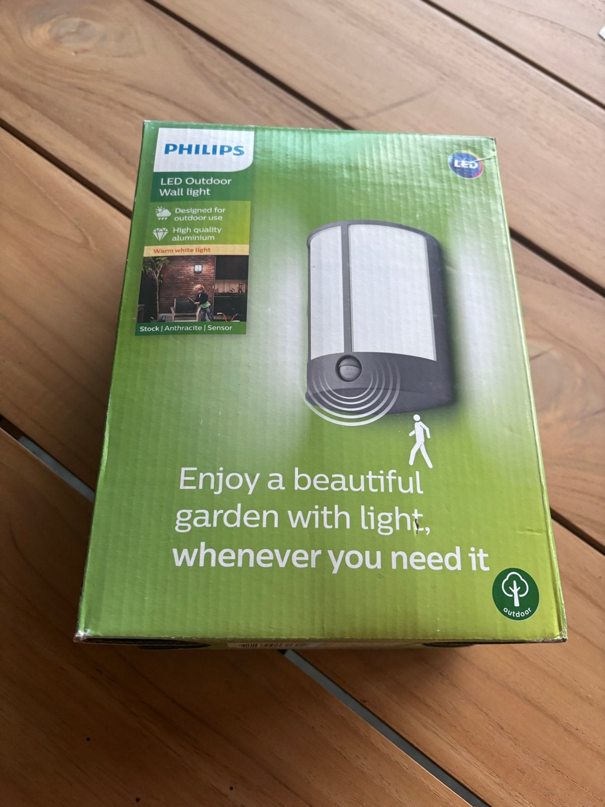 Philips LED Buiten Wandlamp met Sensor - Antraciet, Ophalen, Minder dan 50 watt, Wandlamp, Netvoeding