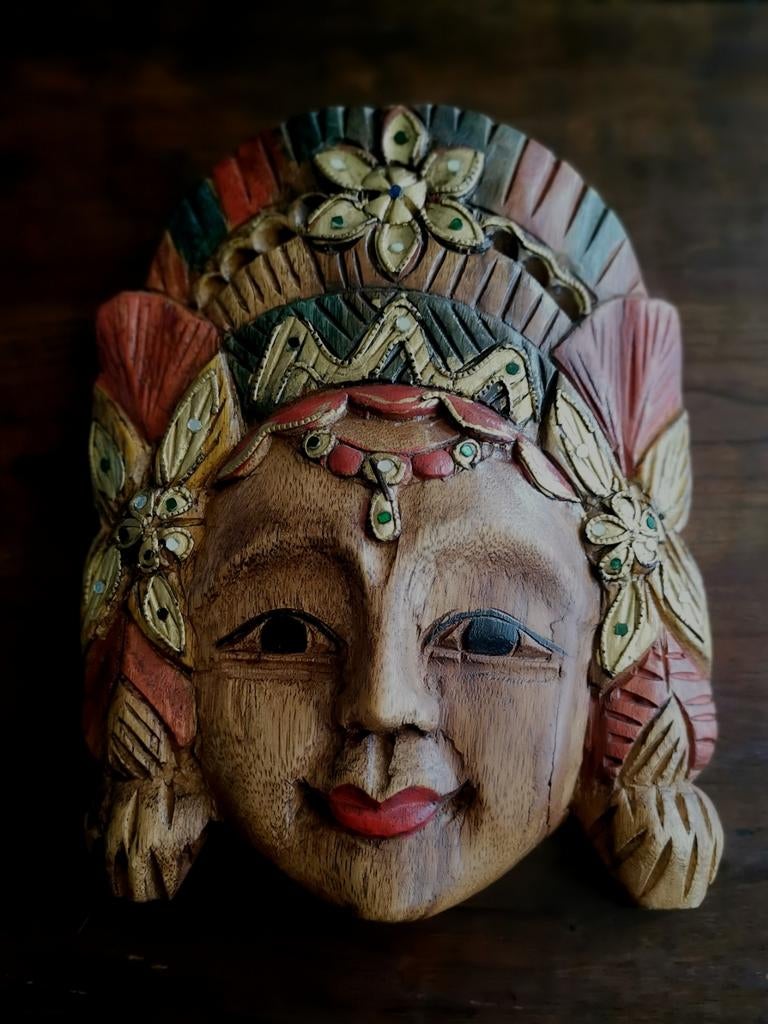 Masker Bali, Indonesië - Hout, Antiek en Kunst, Ophalen of Verzenden