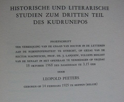 Kudrunepos, Historische und Literarische Studien zum dritten, Ophalen of Verzenden, Gelezen, Fictie