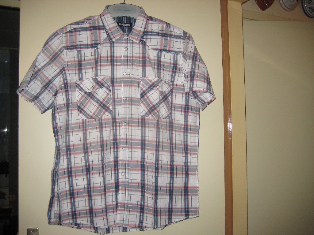 Geruit hemd, XL 43/44, Watson, korte mouwen, Kleding | Heren, Ophalen of Verzenden, Zo goed als nieuw, Halswijdte 43/44 (XL)