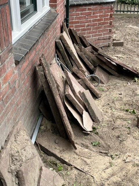 Gebruikte natuursteen tegels - diverse afmetingen, Tuin en Terras, Tegels en Klinkers, Gebruikt, Terrastegels, Natuursteen, 5 tot 10 m²