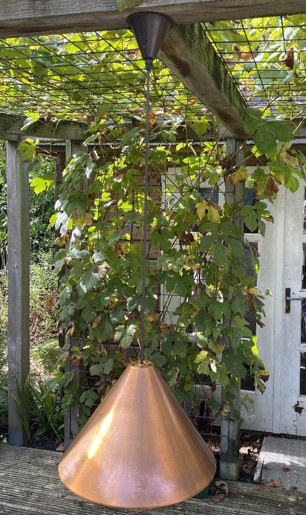 Leuke Koperen Lamp - vintage mid century design retro, Overige materialen, Gebruikt, Vintage retro, E27 (groot)