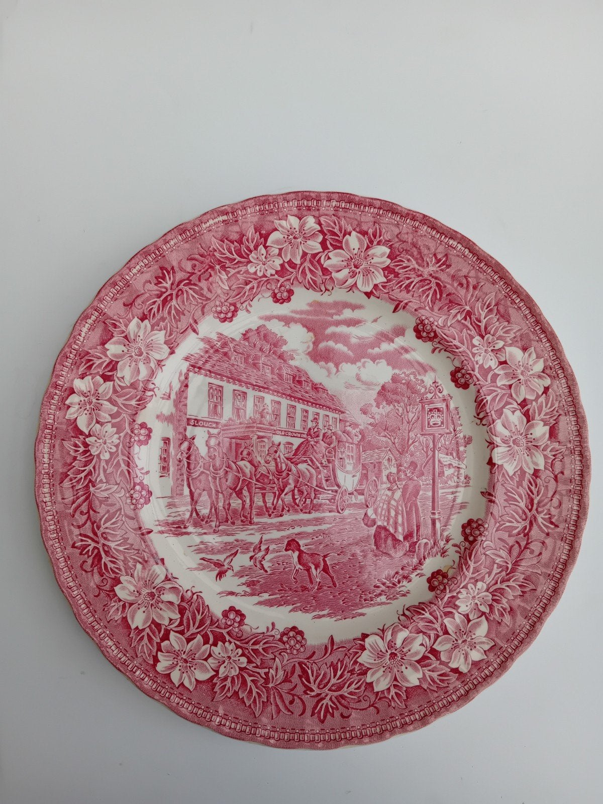 Antiek Royal Tudor Ware bord 'Coaching Taverns', Verzenden