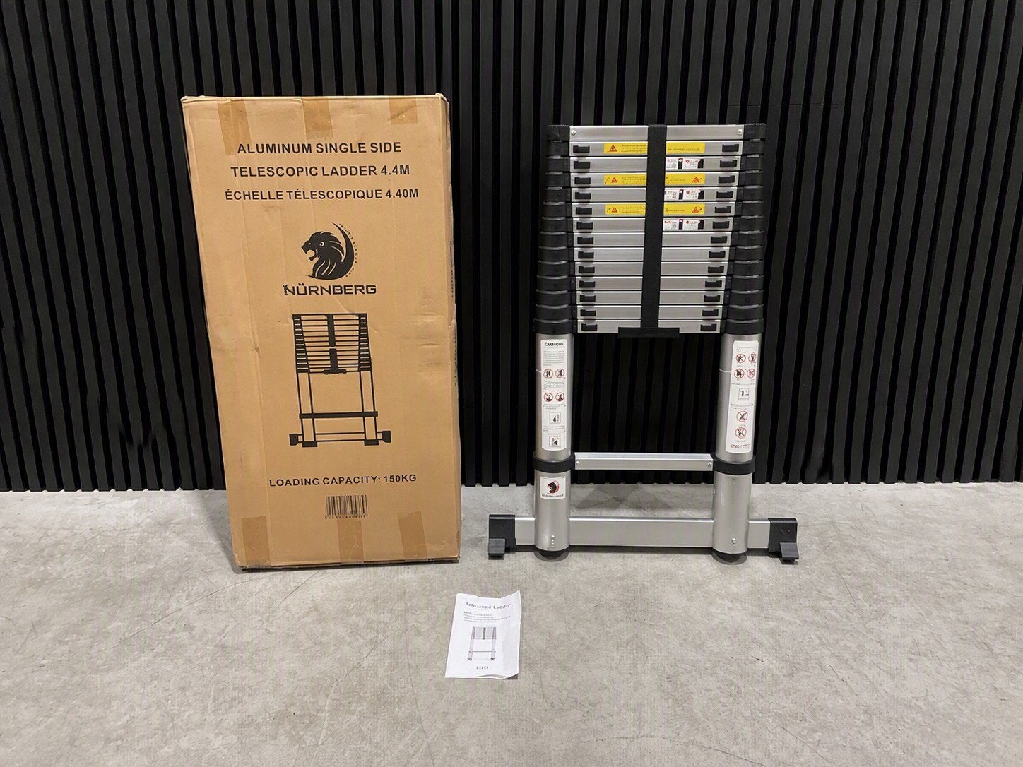 NürnBerg telescoopladder 4,4 meter aluminium – Nieuw in doos, Ophalen of Verzenden, Nieuw, Ladder, 4 meter of meer