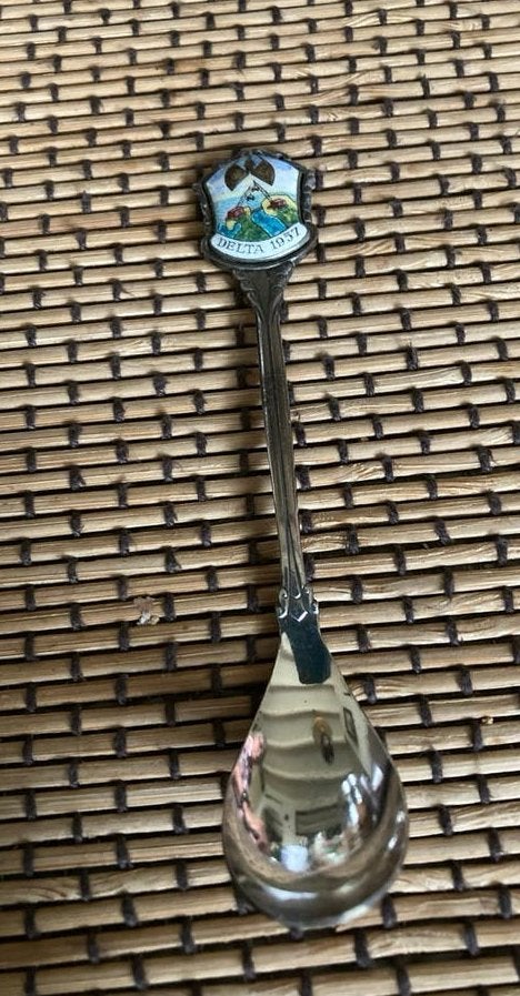Vintage herinneringslepel DELTA 1957, begin vd Deltawerken, Verzamelen, Ophalen of Verzenden, Gebruikt