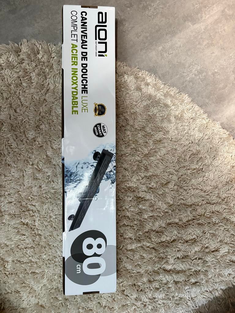 Mat Zwart RVS Douchegoot met Flens - 80 cm, Ophalen, Nieuw, Rvs, Douche