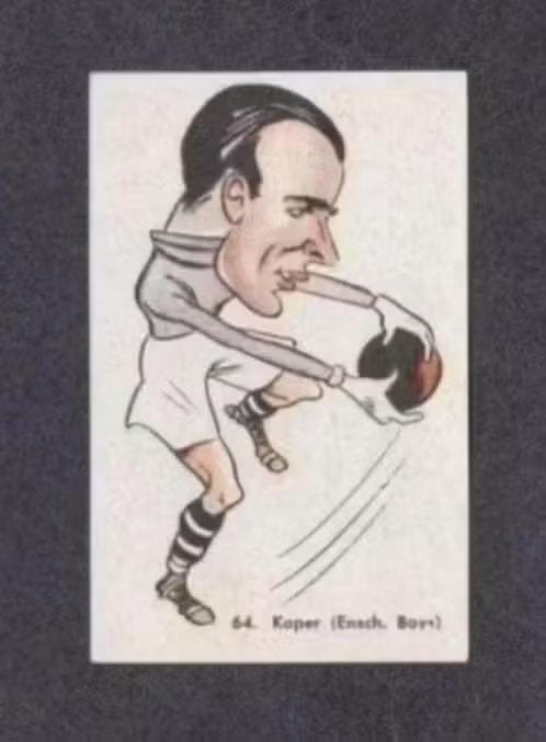 Voetbalplaatje Enschedese Boys Keeper Koper 1950., Ophalen of Verzenden, Zo goed als nieuw