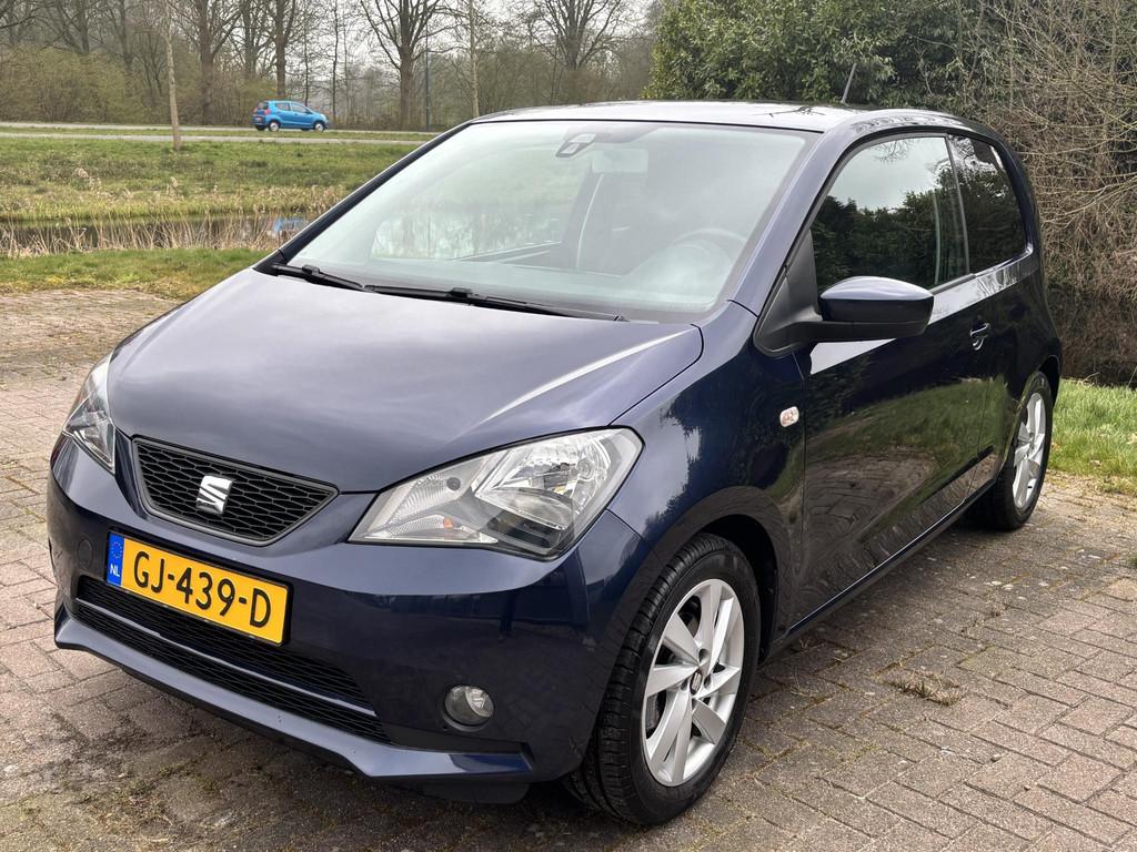 SEAT Mii 1.0 Sport Dynamic | 59pk Airco | Lichtmetaal | Stoe, Auto's, Euro 5, Stof, Gebruikt, Zwart