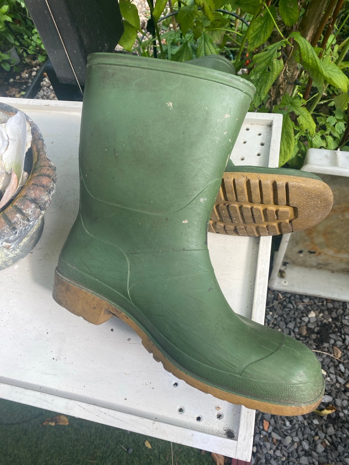 Groene korte laarzen maat 46, Ophalen, Gedragen, Overige kleuren, Regenlaarzen
