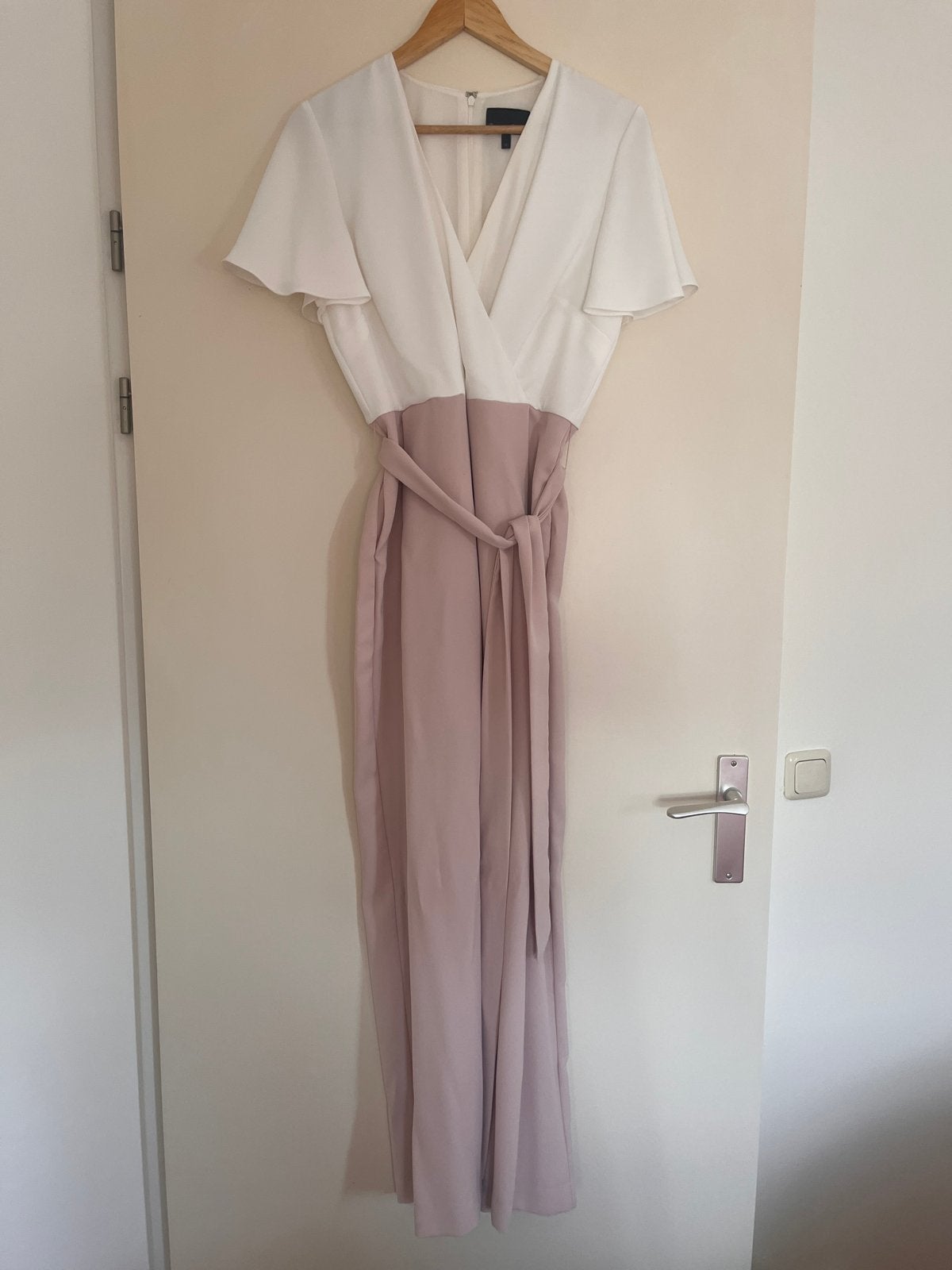 Phase Eight jumpsuit wit/roze - Maat L, Ophalen of Verzenden, Zo goed als nieuw, Maat 42/44 (L), Wit