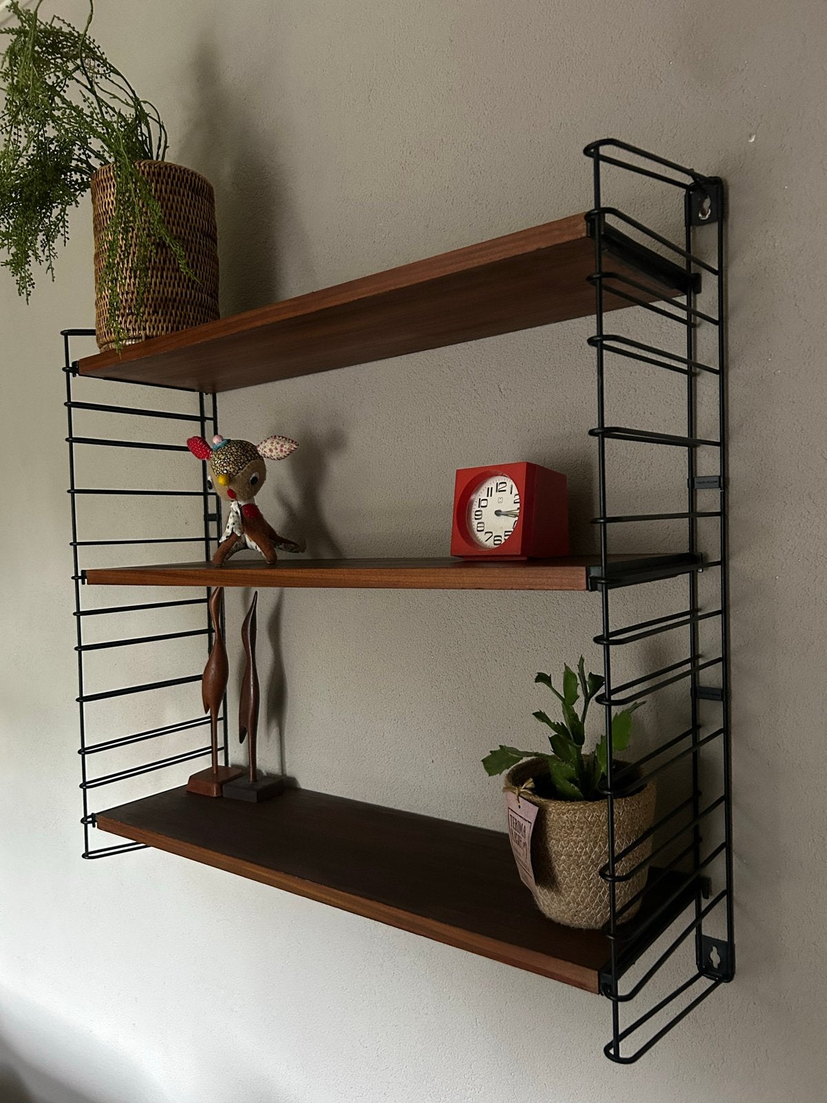 Vintage Tomado Holland boekenrek wandrek met 3 planken, Ophalen, Met plank(en), Gebruikt, Minder dan 150 cm
