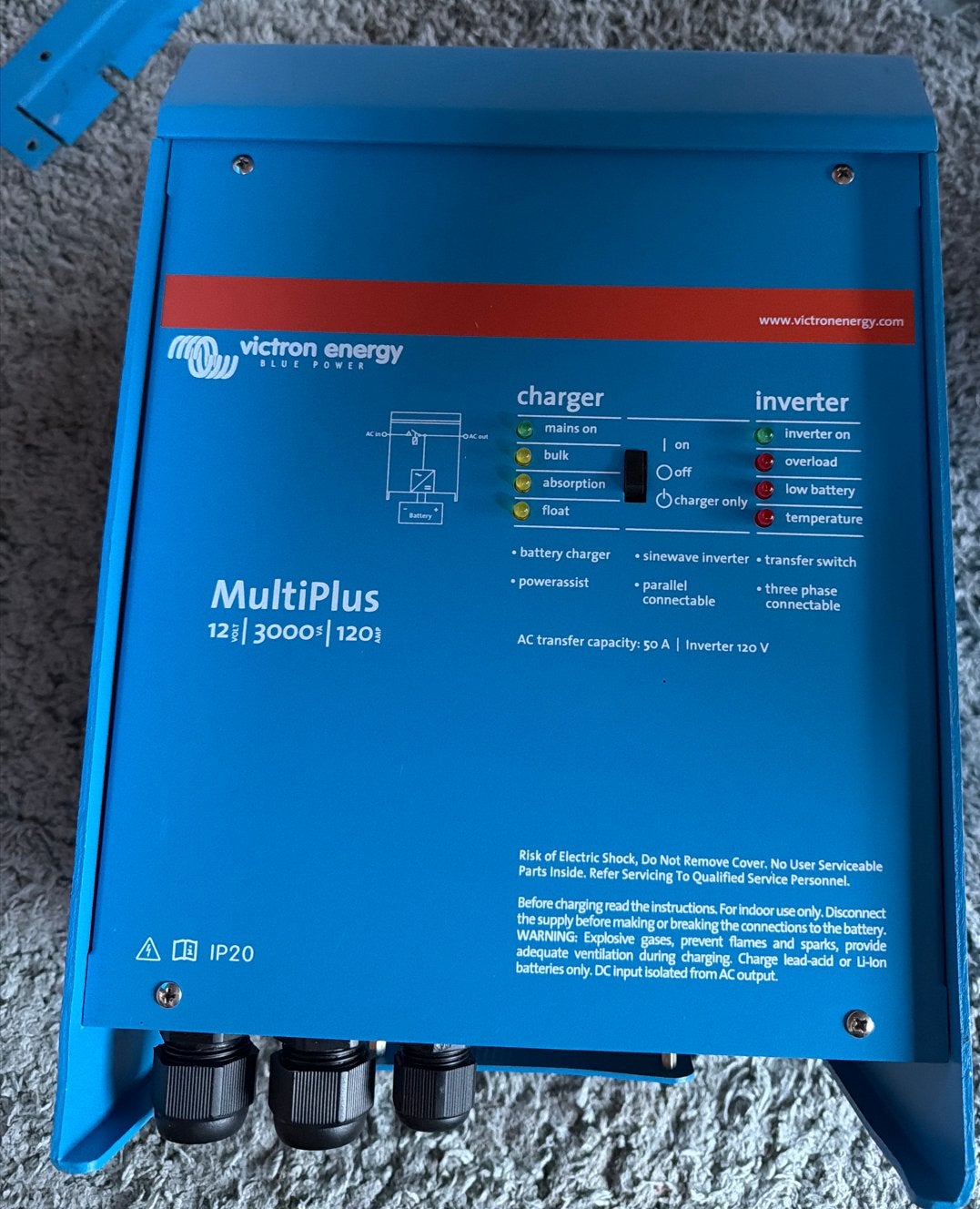 Victron Multiplus 12V 3000VA 120V Omvormer/Lader, Ophalen of Verzenden, Gebruikt, Overige typen
