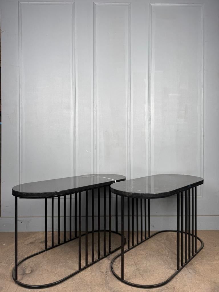 2 Bolia Posea marmeren salontafels sidetables, Minder dan 50 cm, 50 tot 100 cm, Overige materialen, Bolia
