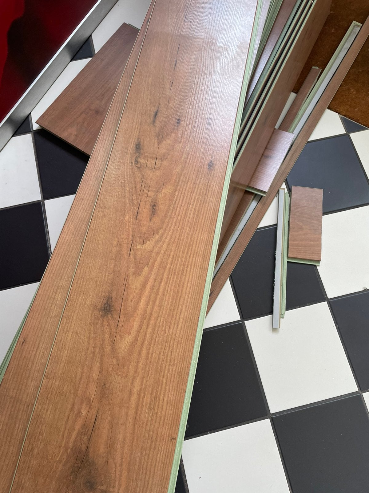 Laminaatvloer gebruikt. 129x18,5 kleur eiken. Ongeveer 16 m2, Ophalen, Zo goed als nieuw, Laminaat