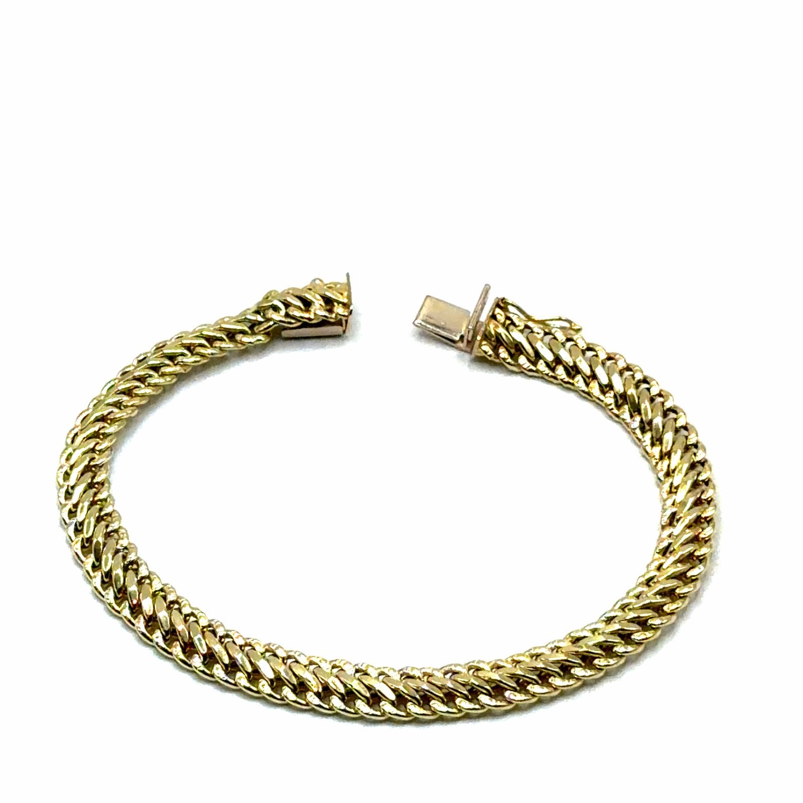 Gouden armband, dubbele schakel, 14karaat