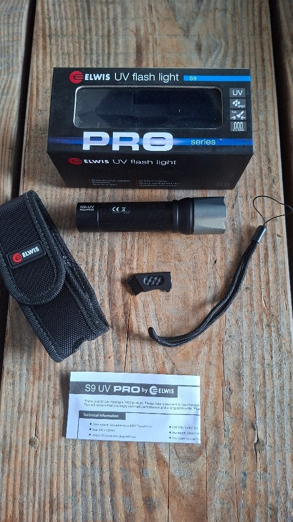 Elwis UV Flashlight S9 UV zaklamp Vocht en Lekkage NIEUW, ., Nieuw, Ophalen of Verzenden, .