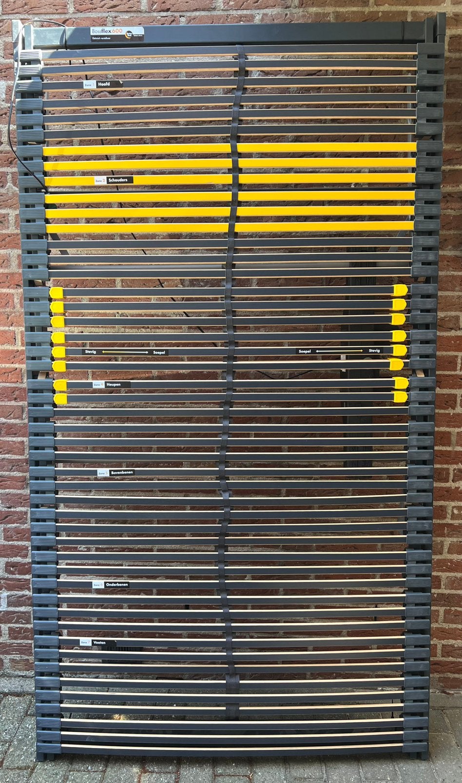 Bossflex 600 EL elek. lattenbodem 120x220 + nieuwe matras, Ophalen, Eenpersoons, Zo goed als nieuw, 220 cm