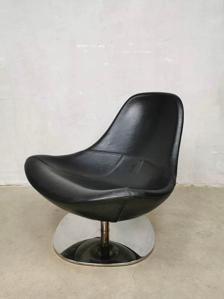 IKEA Tirup zwarte designer fauteuil, Ophalen, Gebruikt, Midcentury modern, 75 tot 100 cm