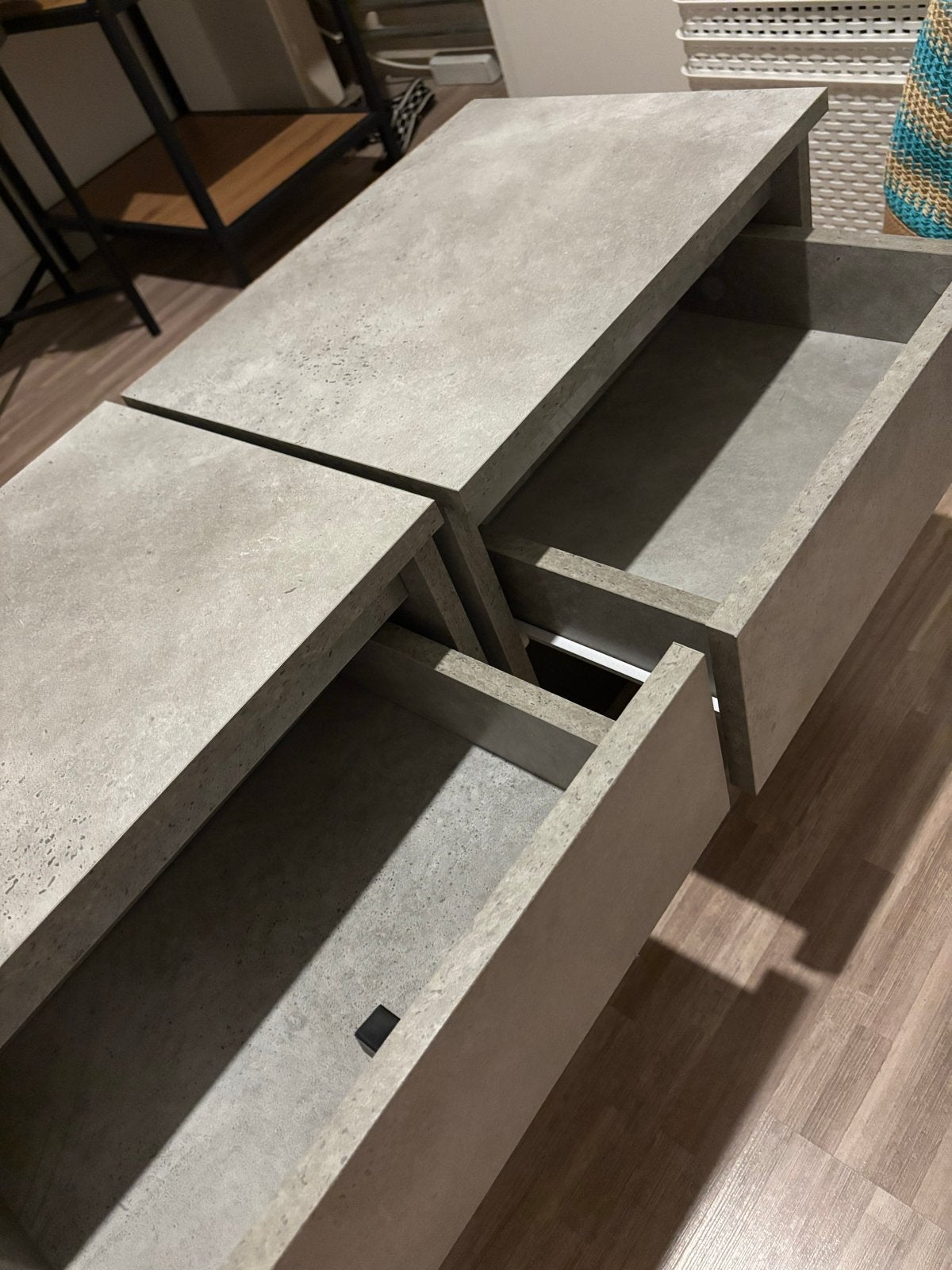 Nachtkastjes beton look 2stuks, Ophalen, Kunststof, Minder dan 45 cm, Zo goed als nieuw