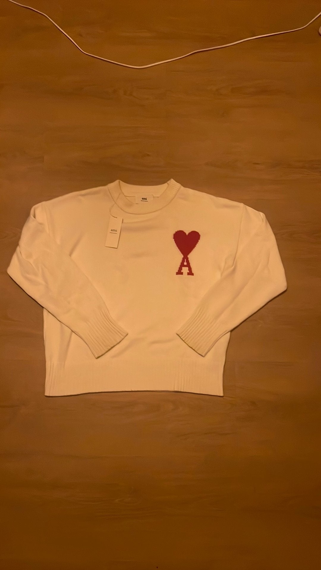 Ami paris knitwear, Kleding | Heren, Truien en Vesten, Verzenden, Zo goed als nieuw, Maat 46 (S) of kleiner, Wit