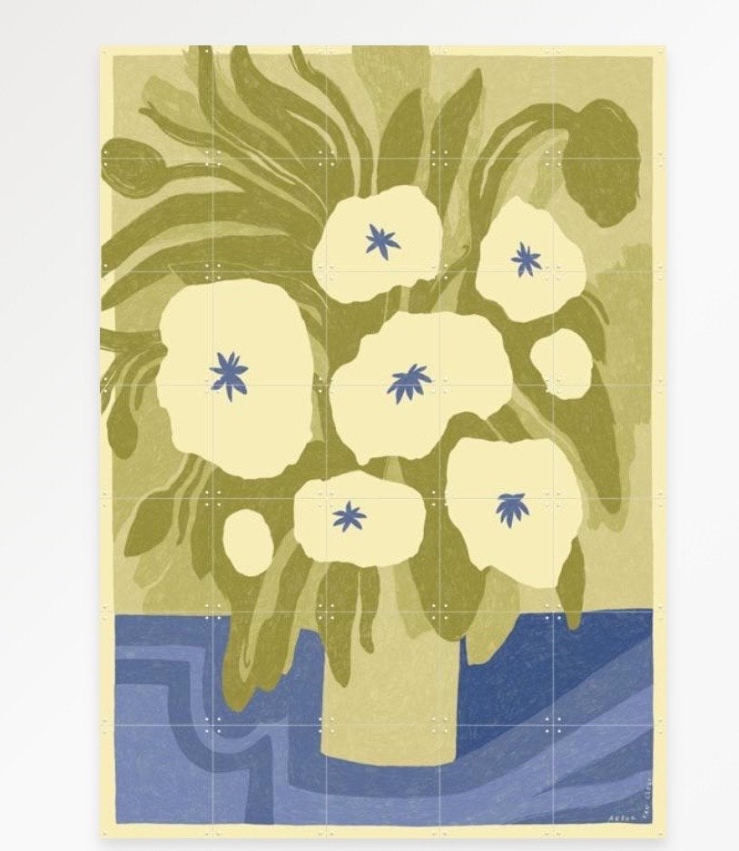 Ixxi Anouk van Cleef Bloemen kunstwerk 120x160 cm, Gebruikt, Ophalen of Verzenden, Print, 100 tot 125 cm