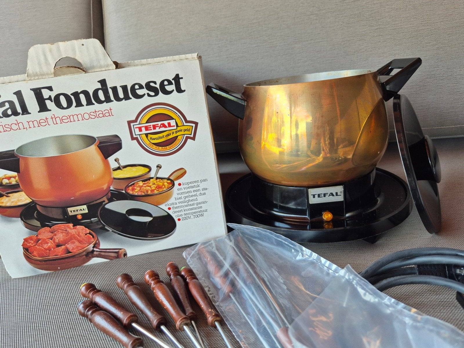 Fondueset Tefal inclusief 12 vorken, Ophalen of Verzenden