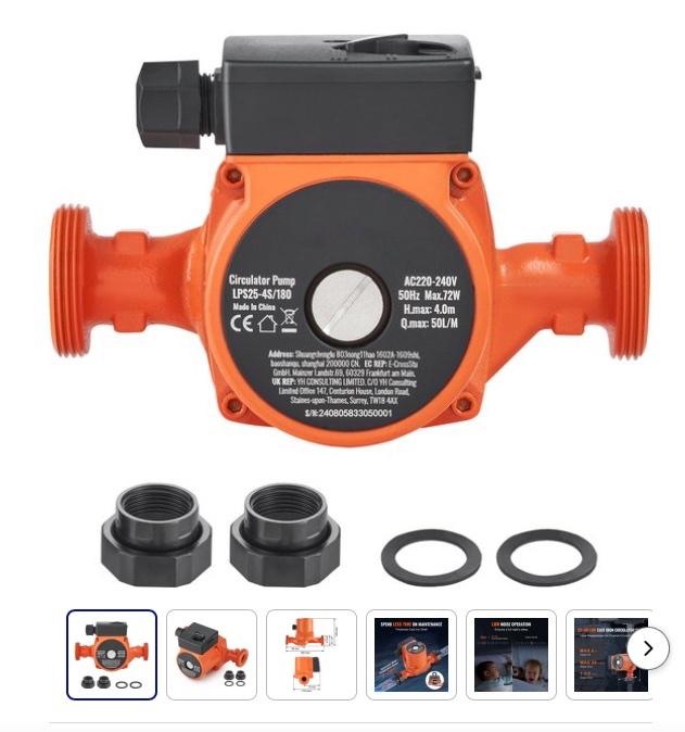 Vevor Circulatiepomp  LPS25-4S/180, Ophalen, Minder dan 30 cm, Overige typen, Minder dan 60 cm
