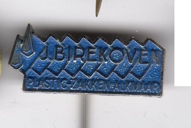 Speldje J BIREKOVEN PLASTIC ZAKKEN ALKMAAR (A9), Verzamelen, Ophalen of Verzenden, Gebruikt, Overige onderwerpen