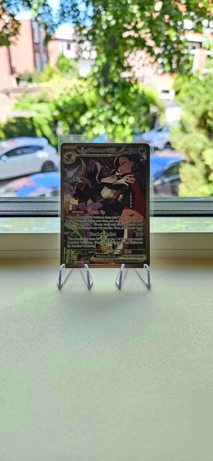 Marnie's Grimmsnarl ex Pokémon Kaart, Ophalen of Verzenden, Zo goed als nieuw, Losse kaart