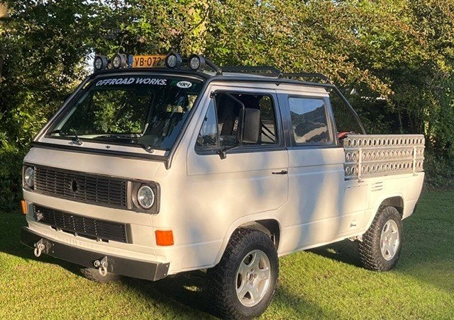 VW T3-Syncro-16, Auto's, Stof, Zwart, 4 cilinders, Wit