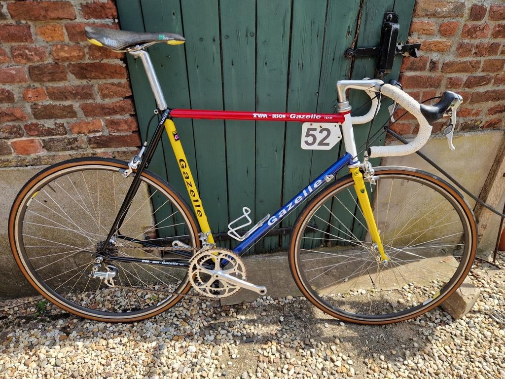 Originele Teamfiets TVM Bisonkit Gazelle Dura Ace, Fietsen en Brommers, Ophalen, Gebruikt, Staal, Velgrem