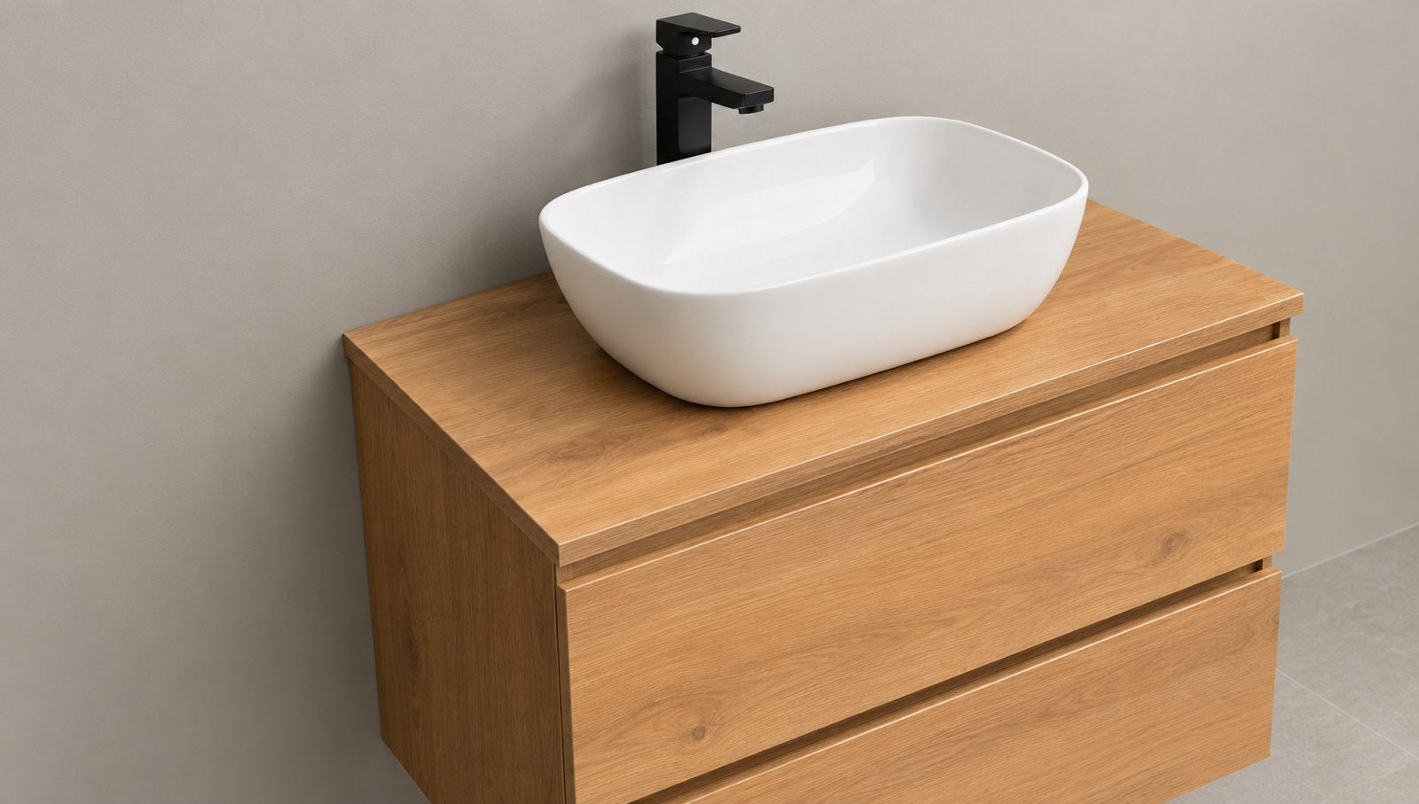 Badkamermeubel 60 cm met Wastafel – Zwart/Wit, Huis en Inrichting, Info@d-radiatoren.nl, Minder dan 100 cm, Wastafelkast, 25 tot 50 cm