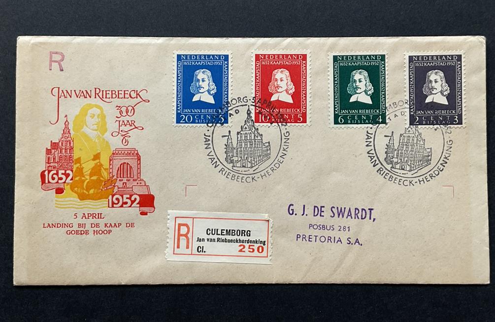 Bijzondere envelop Jan van Riebeeck. Lees verder., Postzegels en Munten, Ophalen of Verzenden, Envelop