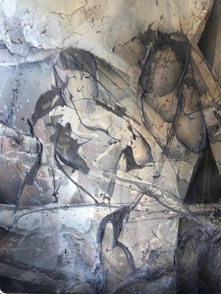 Uniek Abstract  144 x122 cm Manuel Perdomo (2000 Lanzarote), Antiek en Kunst, Ophalen of Verzenden