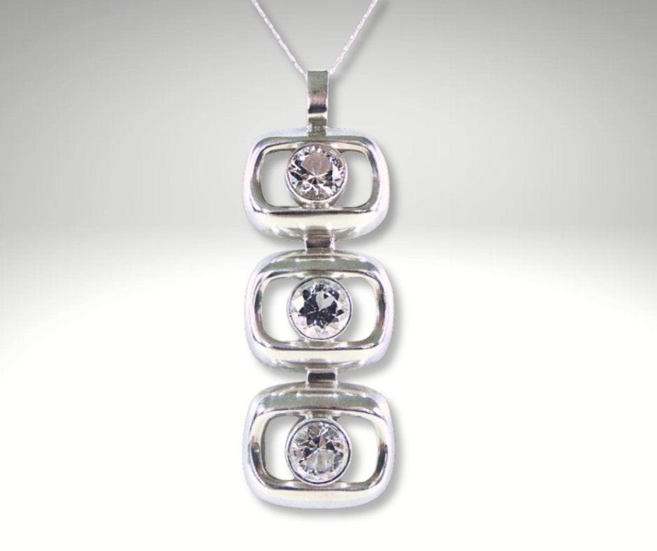 Prachtige GROTE 835 zilver MODERNIST bergkristal hanger!, Verzenden, Zo goed als nieuw, X, Met edelsteen