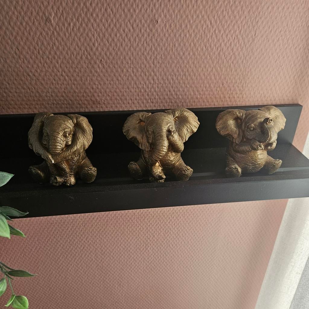 Horen , zien & zwijgen, Huis en Inrichting, Woonaccessoires | Overige, Ophalen, Zo goed als nieuw, Goud, Overige stijlen